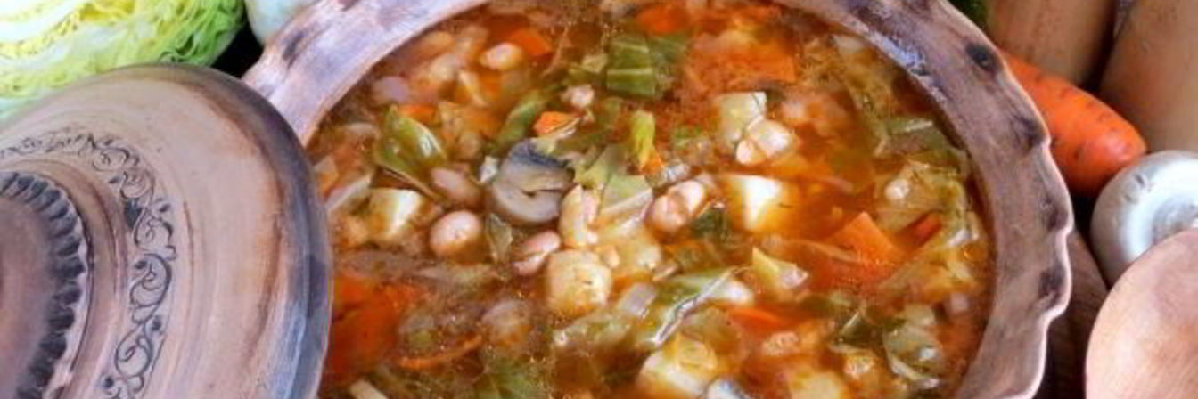 Постные щи с фасолью