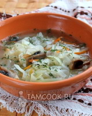 Постные щи с грибами