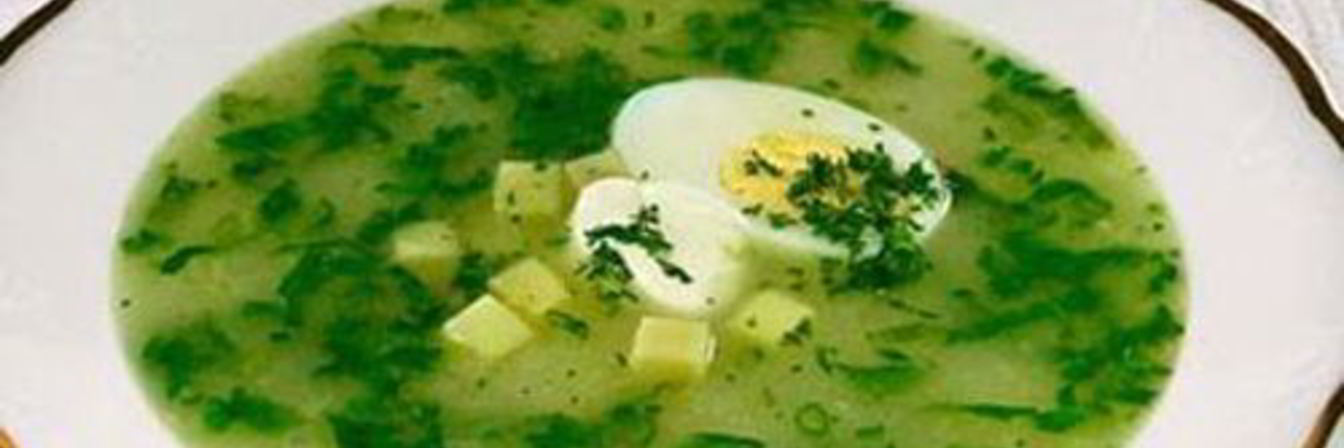 Щи из щавеля с яйцом