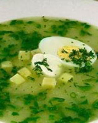 Щи из щавеля с яйцом