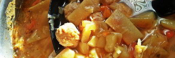 щи сборные с фасолью и фрикадельками