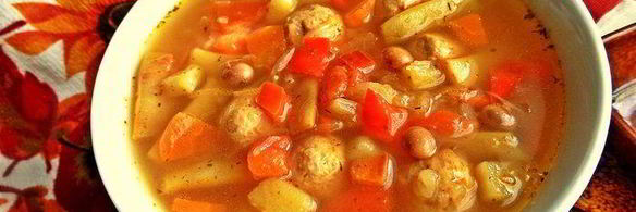 щи сборные с фасолью и фрикадельками