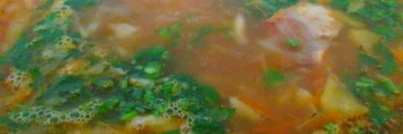 щи со свиными ребрами и яблоком