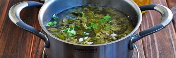 зеленые щи со щавелем и яйцом