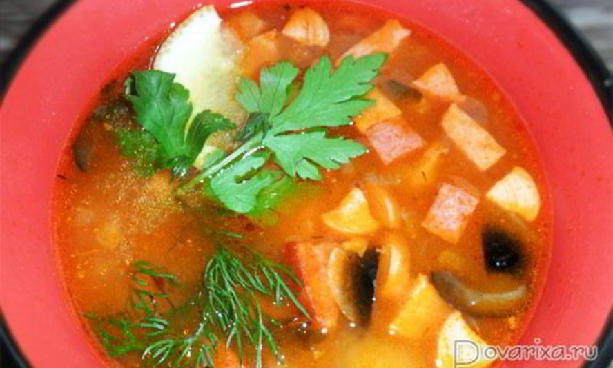 Рецепт быстрой вкусной солянки