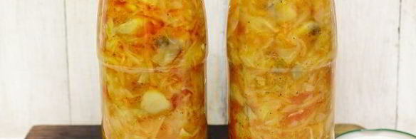 грибная солянка с капустой на зиму