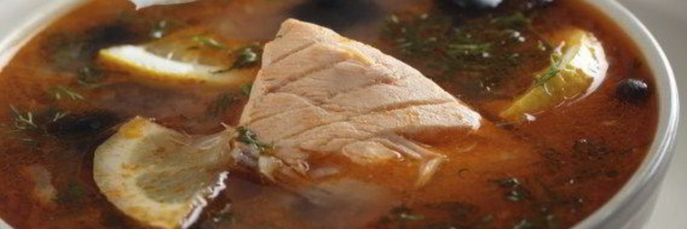 Рыбная солянка с кальмарами