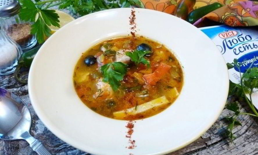 Рецепт сборной рыбной солянки