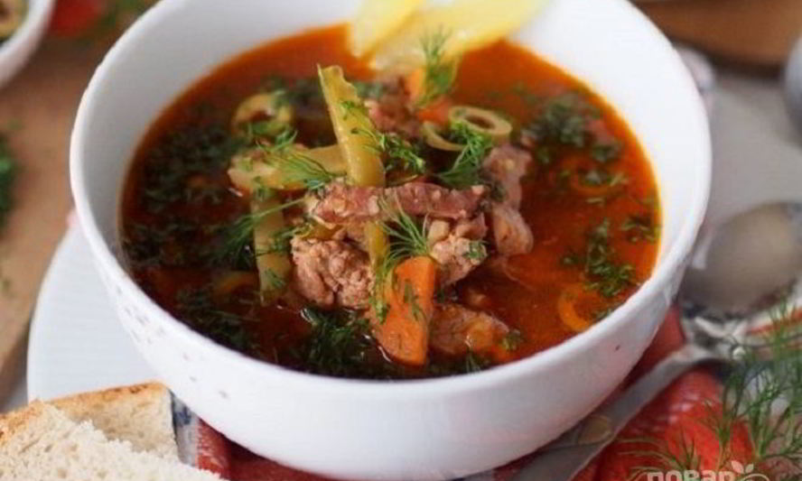 Рецепт солянки на бульоне из говядины