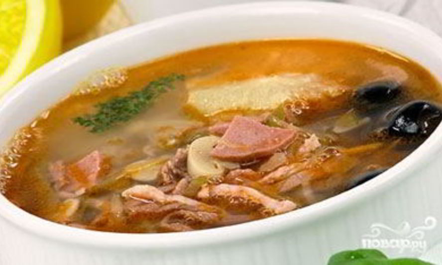 Рецепт солянки на ребрышках