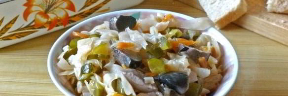 солянка овощная с маринованными подосиновиками