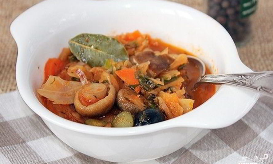 Рецепт солянки с шампиньонами