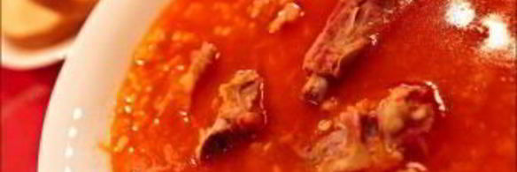 суп фасолевый с копчеными ребрышками