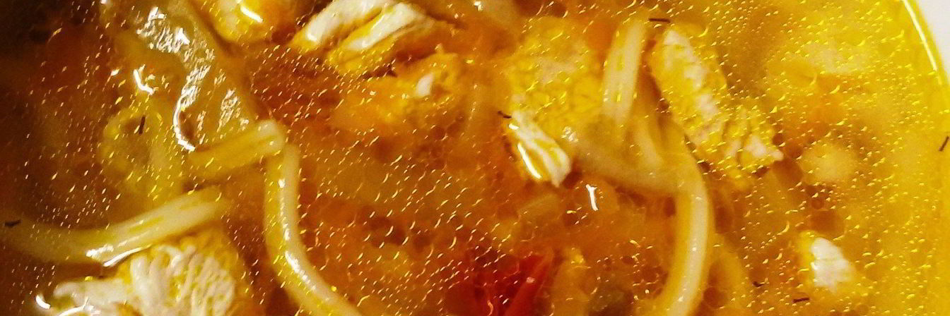 Суп куриный со спагетти