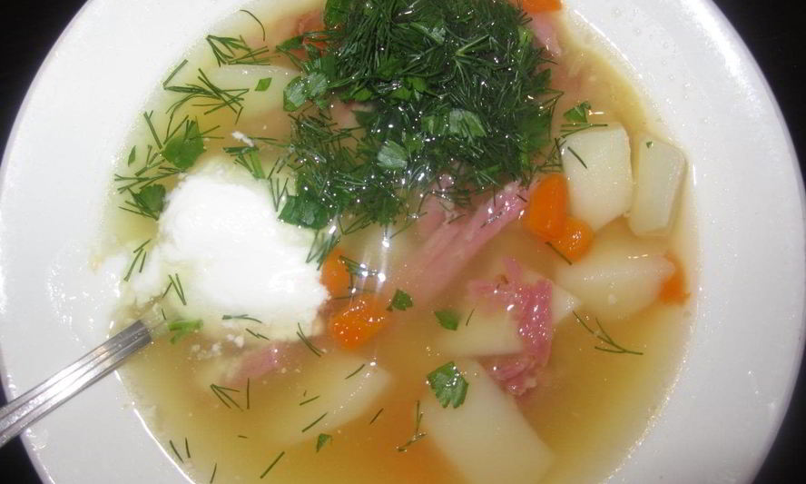 Рецепт супа на копченых ребрышках