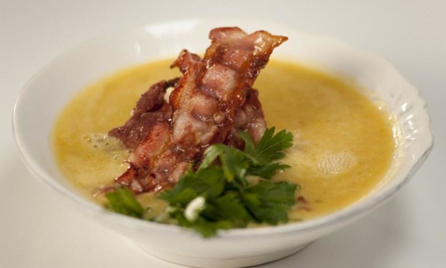 Рецепт горохового супа-пюре с беконом