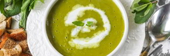 гороховый суп-пюре со сливками и мятой