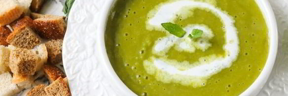 гороховый суп-пюре со сливками и мятой