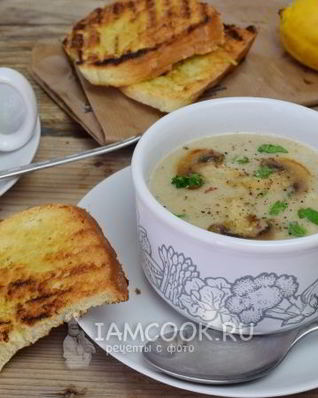 Грибной суп пюре из шампиньонов и вешенок