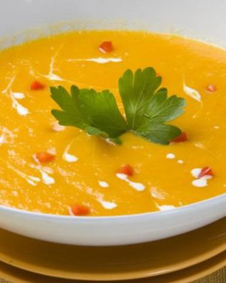 Постный суп-пюре из печеных овощей