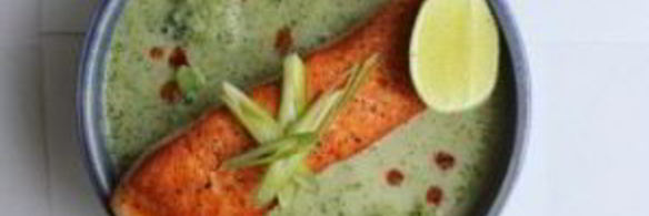 суп-пюре из брокколи с семгой