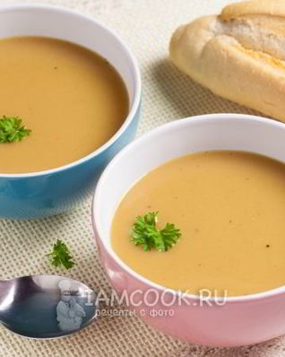 Суп-пюре с жареной картошкой