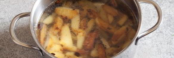 суп-пюре с жареной картошкой