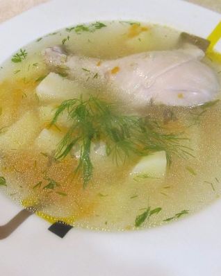 Суп с овсяными хлопьями и курицей