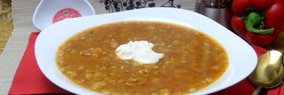 суп с перловкой и томатами