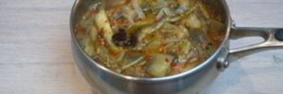 суп с запеченными баклажанами