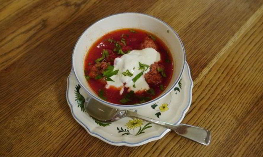Рецепт свекольного супа с фрикадельками