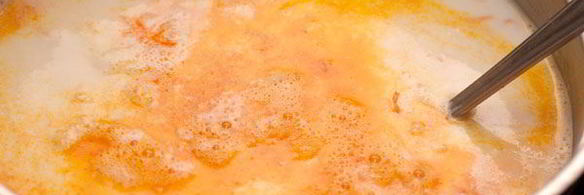 сырный суп с креветками