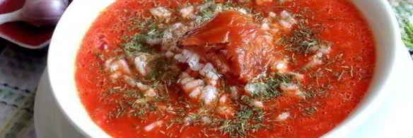 томатный суп с перцем и рисом