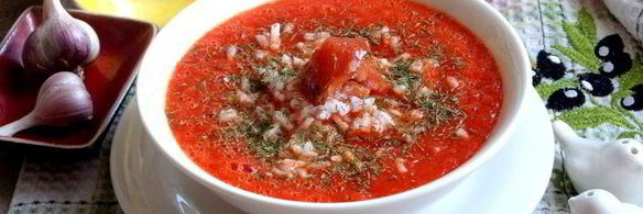 томатный суп с перцем и рисом