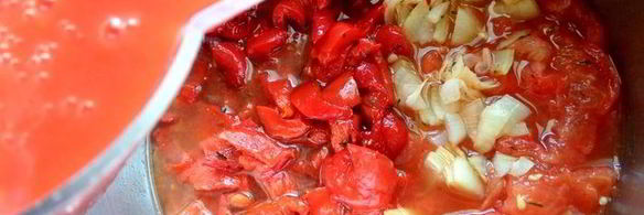 томатный суп с перцем и рисом