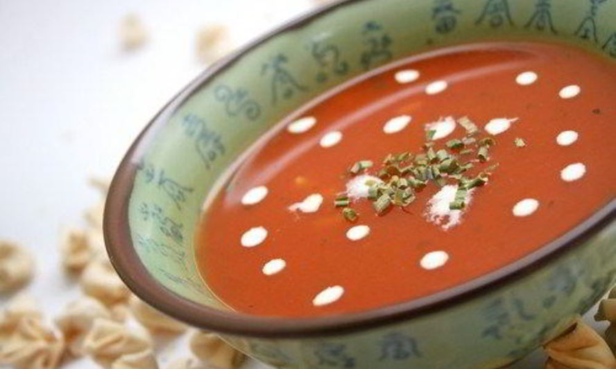 Рецепт томатного супа с рисом и зеленью