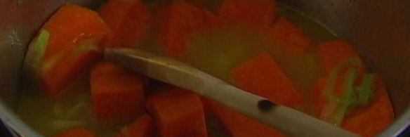 тыквенный суп с мидиями