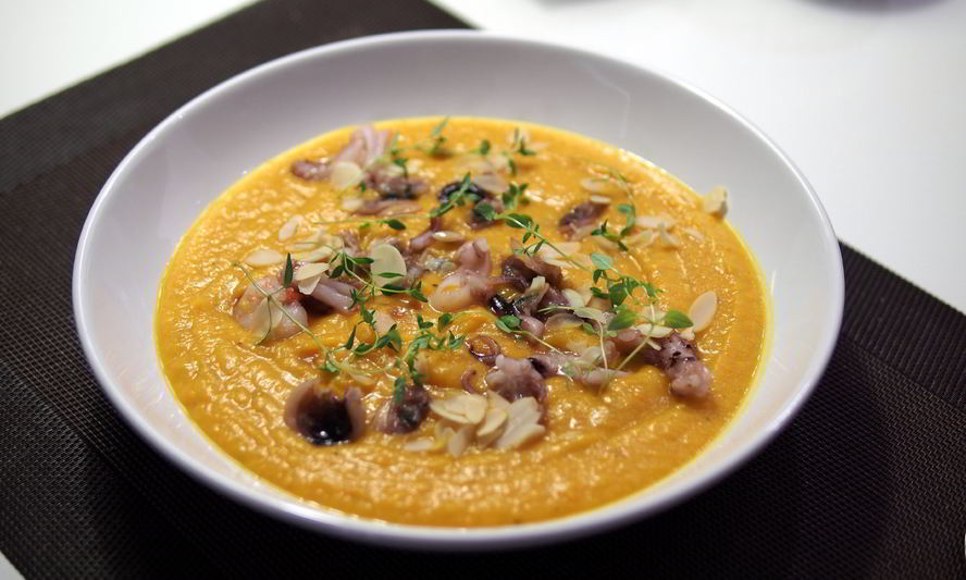 Рецепт тыквенного супа с морепродуктами