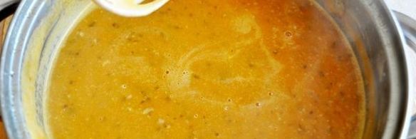 тыквенный суп с разноцветной чечевицей