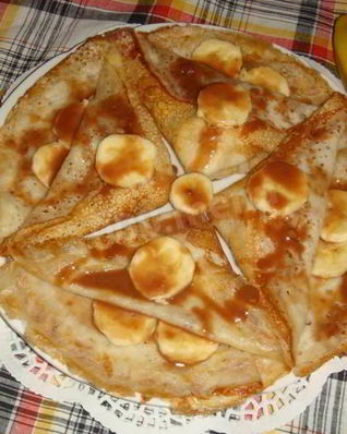 Банановые блины с бананом и шоколадом