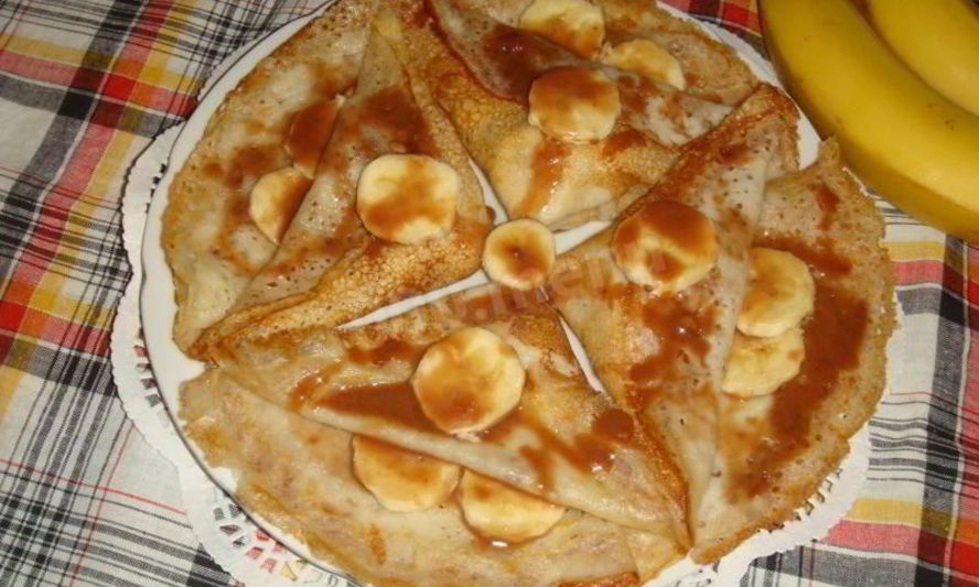 Рецепт банановых блинов с бананом и шоколадом