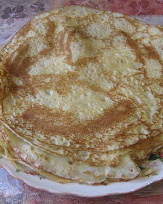 Блинчики на молоке с кипятком