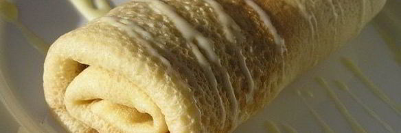 блинчики с маскарпоне, малиной и белым шоколадом