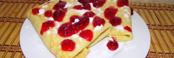 блинчики с сыром и вишней