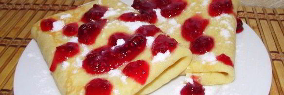 блинчики с сыром и вишней