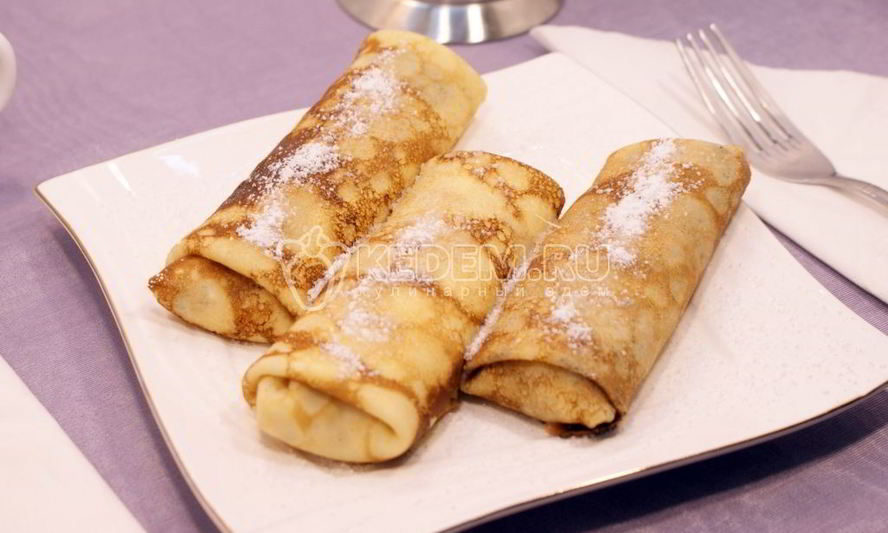 Рецепт блинчиков с творогом и изюмом