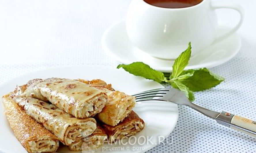 Рецепт блинчиков с творогом по-домашнему