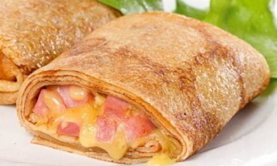 Рецепт блинчиков с ветчиной и сыром