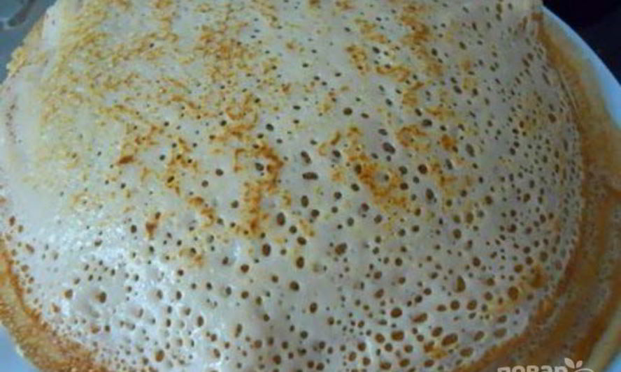 Рецепт блинов с дырочками на молоке