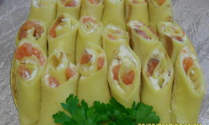 Рецепт блинов с рыбой к празднику